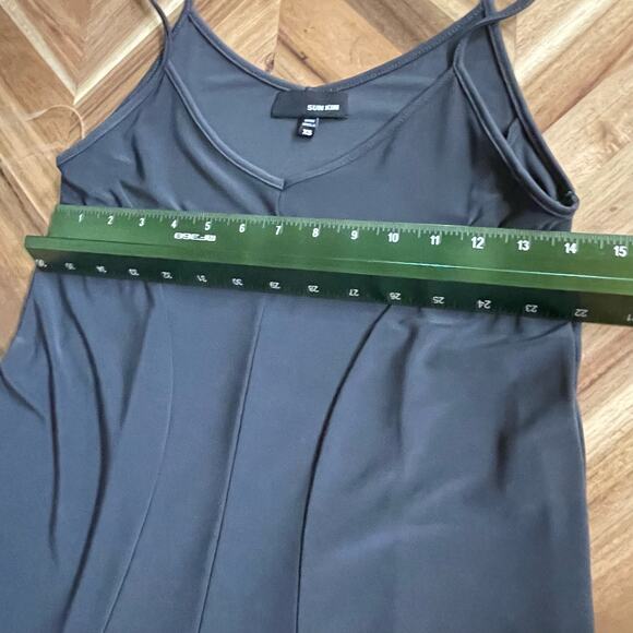 Sun Kim Dress Sleeveless Midi V Neck Sz XS color Stretch Slinky Minimalist - Picture 5 of 7